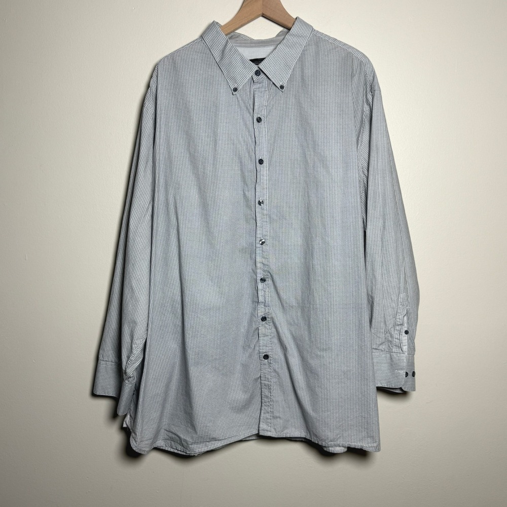 Twenty Eight Degrees Mens 3XL Grey White Geometric Cotton Button Down Shirt